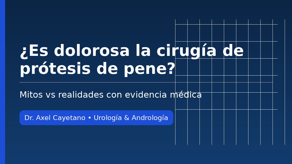 ¿Es dolorosa la cirugía de prótesis de pene? Mitos y realidades – Dr. Axel Cayetano