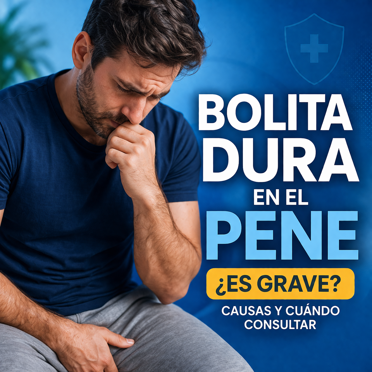 Hombre preocupado por notar una bolita dura en el pene